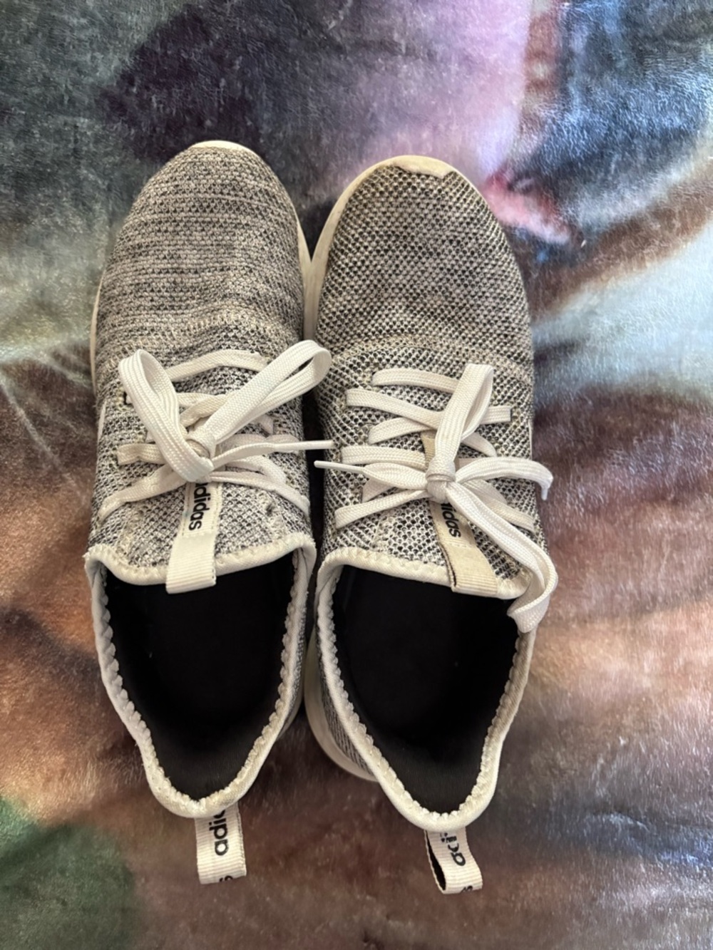 adidas Black and Gray Knit Slip-On Sneakers